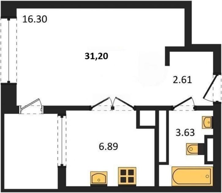 1-комн квартира в новом доме Челнокова улица, д.17к
