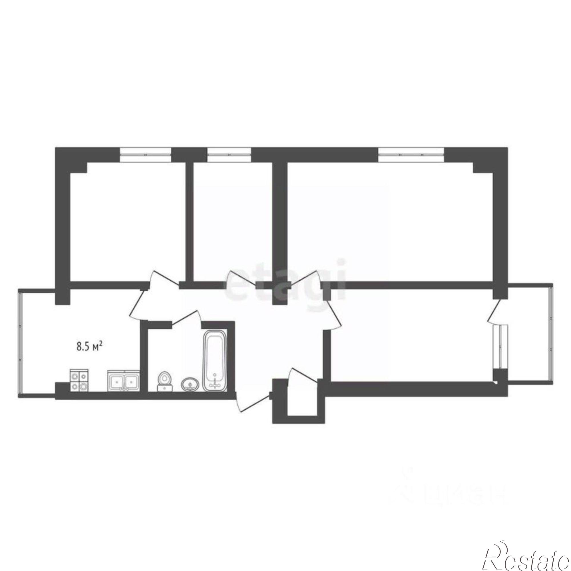 Купить квартиру за 15 450 000 рублей на Маратовская улица, 57