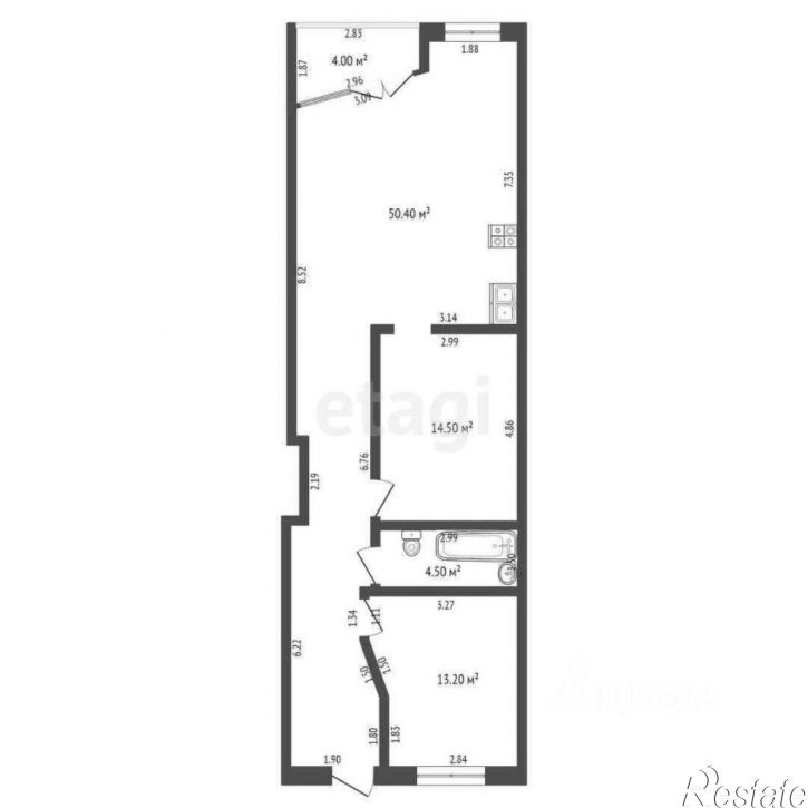 2-комн квартира наб им А.С.Пушкина, 17,  д. 17