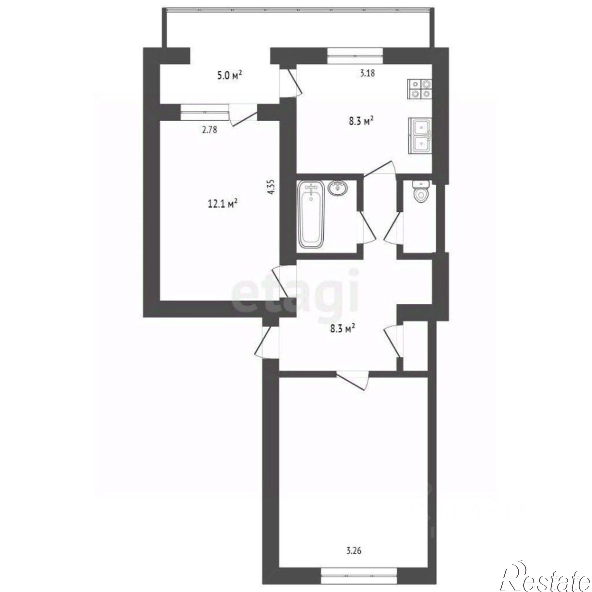 Купить квартиру за 6 000 000 рублей на ул Луначарского, 49