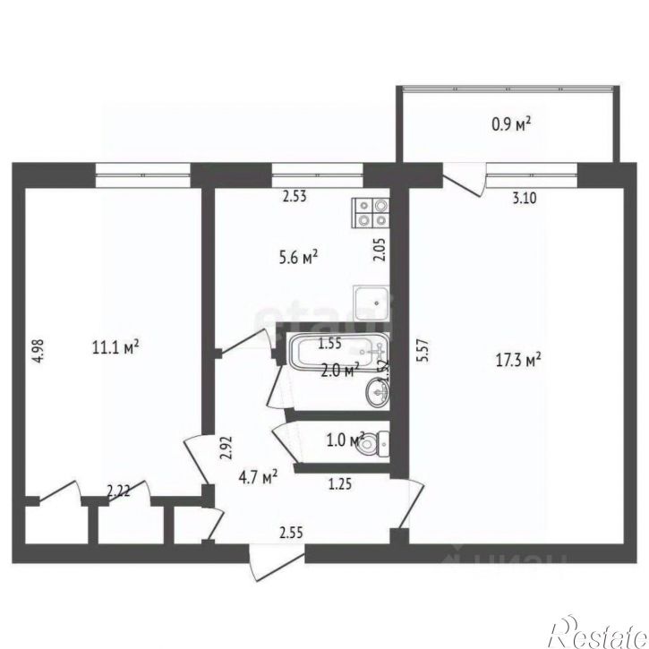2-комн квартира городской округ Саки, Саки