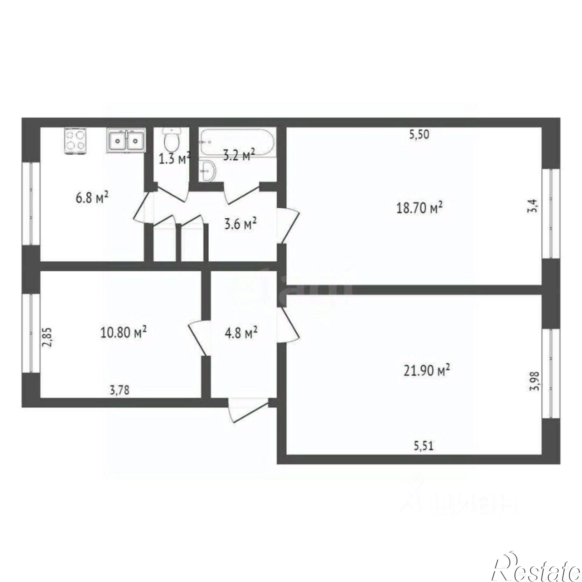 Купить квартиру за 14 000 000 рублей на Новороссийская улица, 70