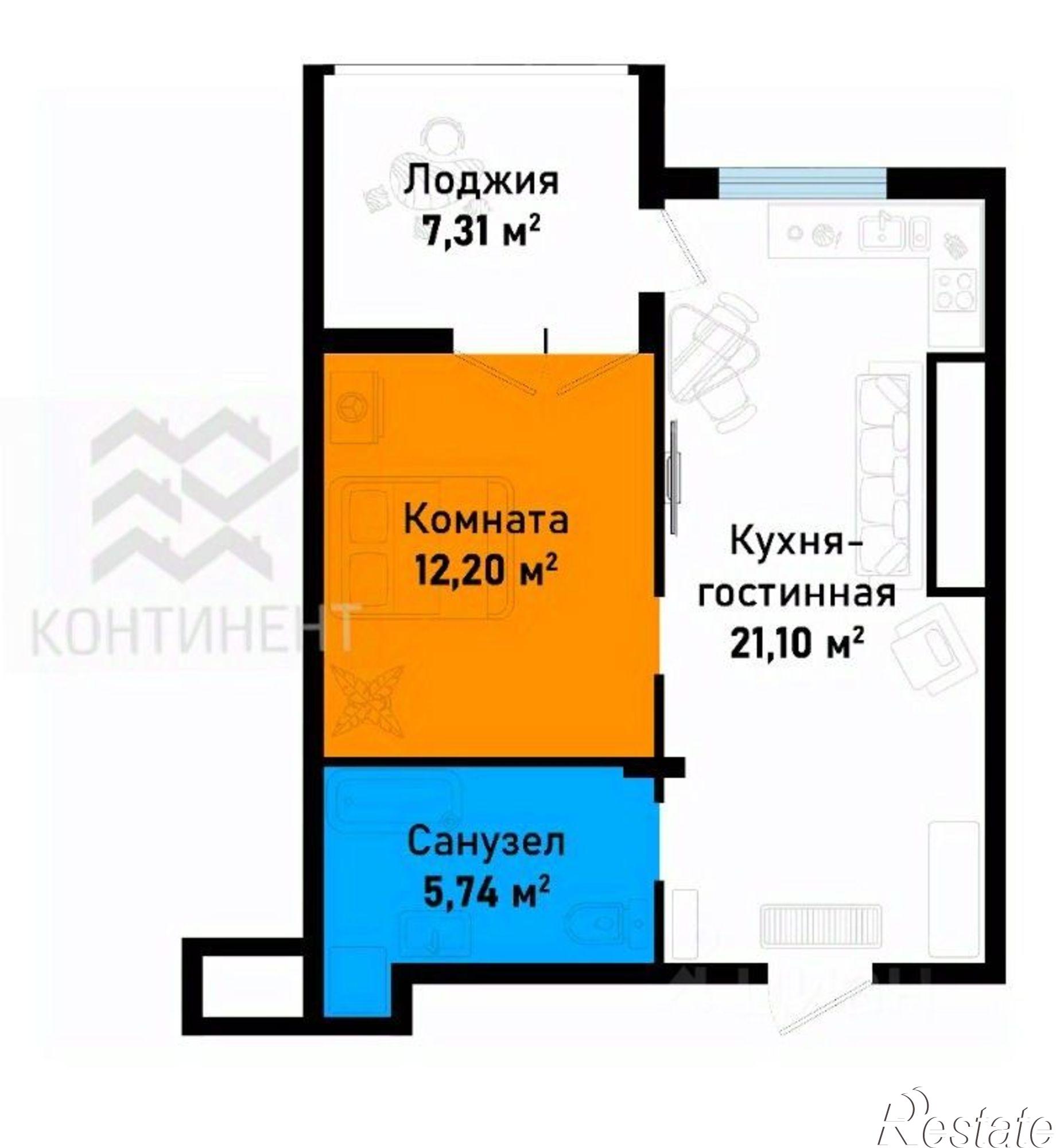 Купить квартиру за 9 742 780 рублей на улица Мира, 43