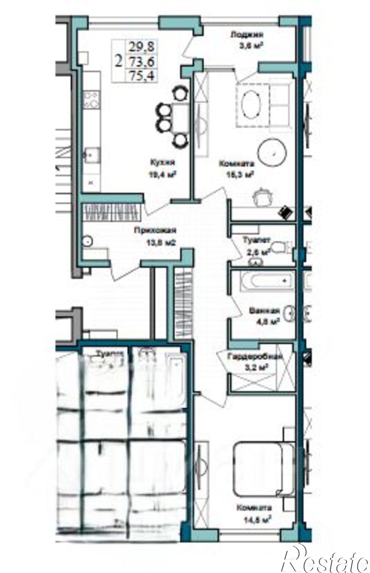 Купить квартиру за 18 850 000 рублей на улица Степаняна, 2А к1