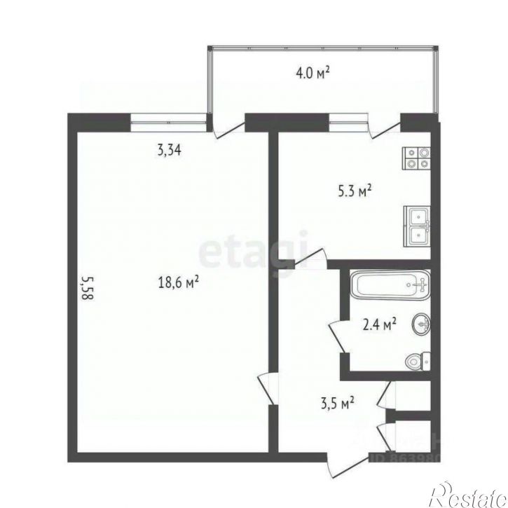 1-комн квартира улица Ивановой, 3,  д. 3