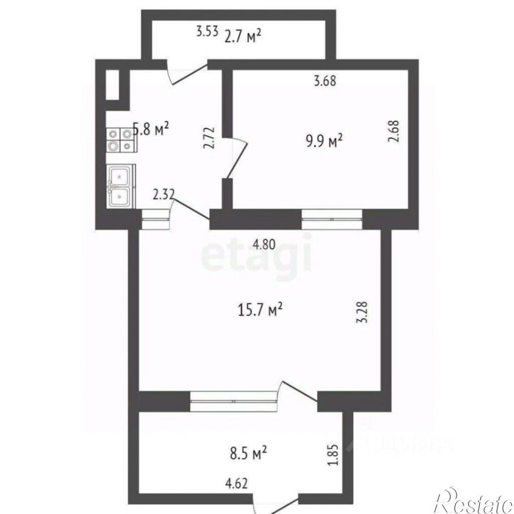 1-комн квартира Фонтанная улица, 15,  д. 15