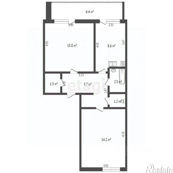 2-комн квартира ул Школьная, 3,  д. 3