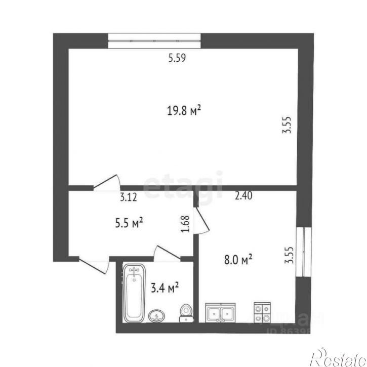 1-комн квартира ул Героев, 8,  д. 8