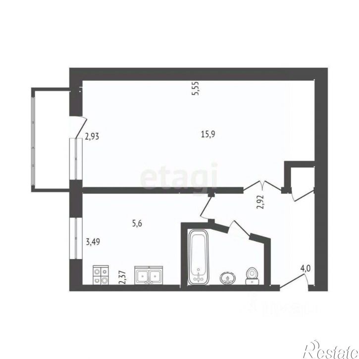 1-комн квартира ул Строительная, 19,  д. 19