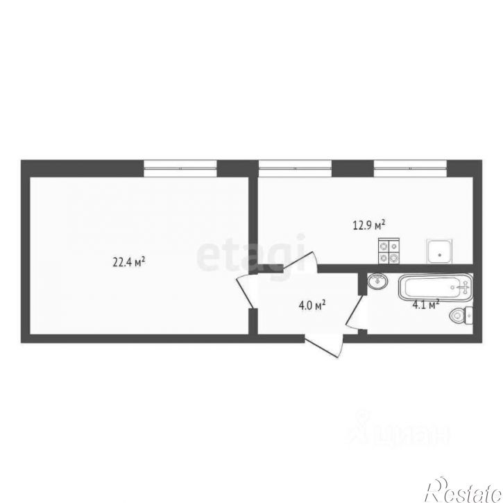 1-комн квартира Курортная улица, 4Е,  д. 4Е