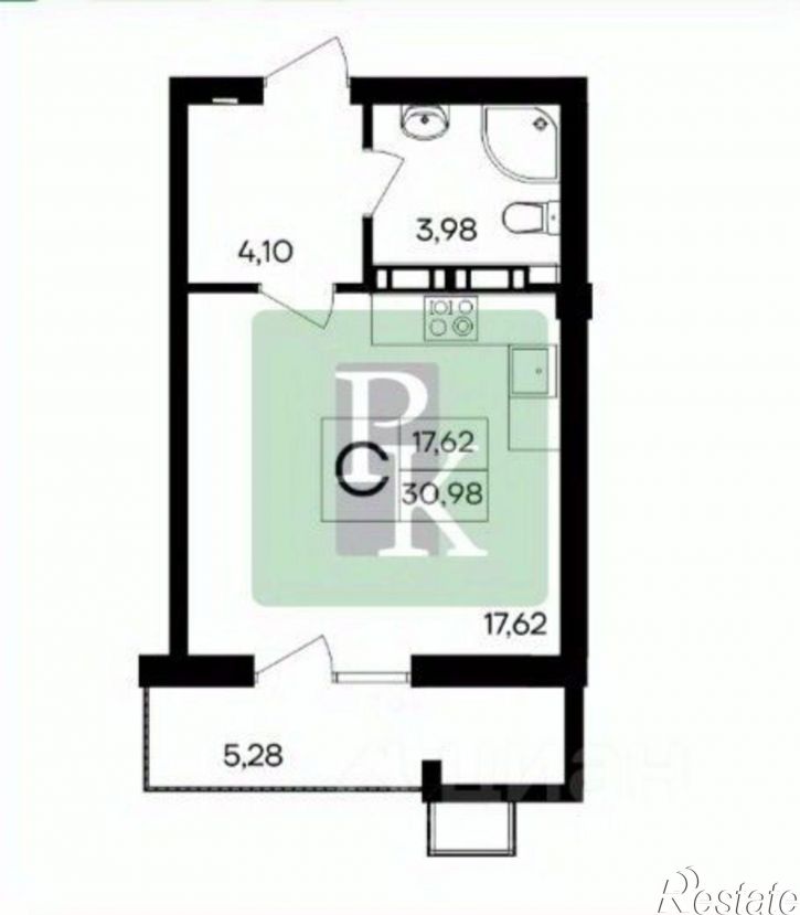 1-комн квартира поселок городского типа Гвардейское