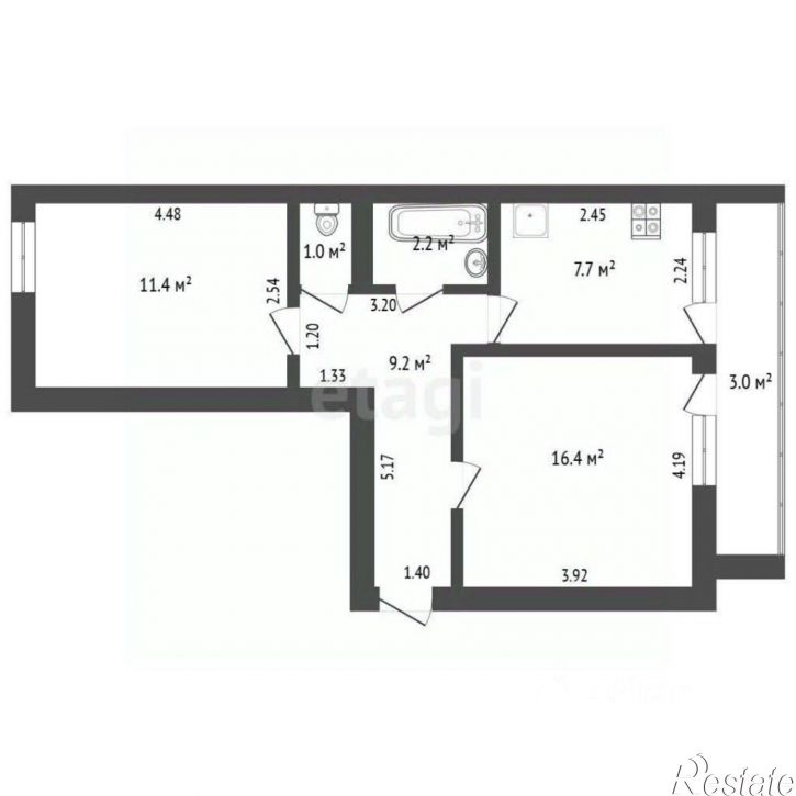 2-комн квартира улица Волкова, 18,  д. 18