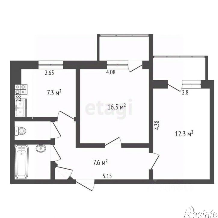 2-комн квартира улица Яблочкова, 17,  д. 17