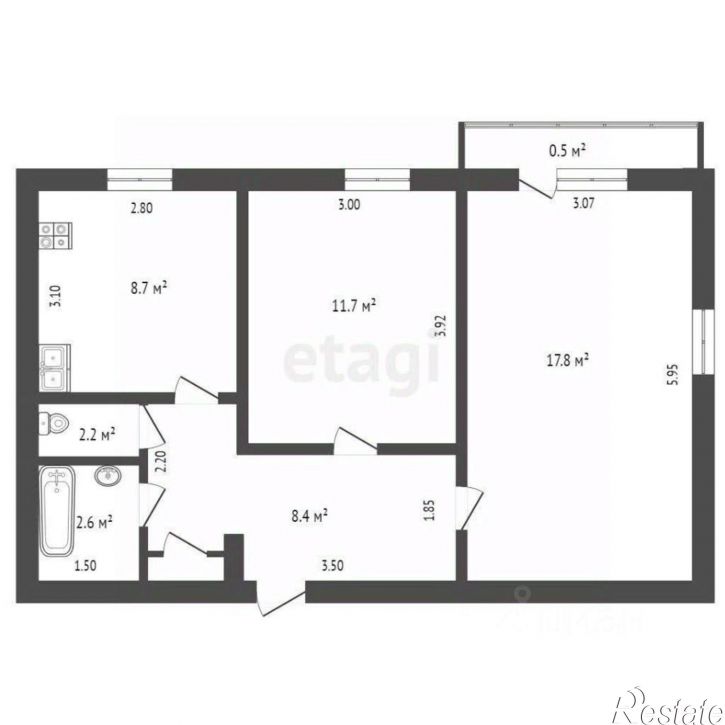 2-комн квартира Красногвардейский район