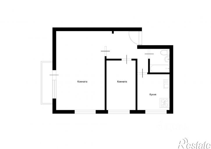 2-комн квартира улица Павла Корчагина, 40,  д. 40