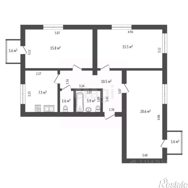3-комн квартира Сакский район