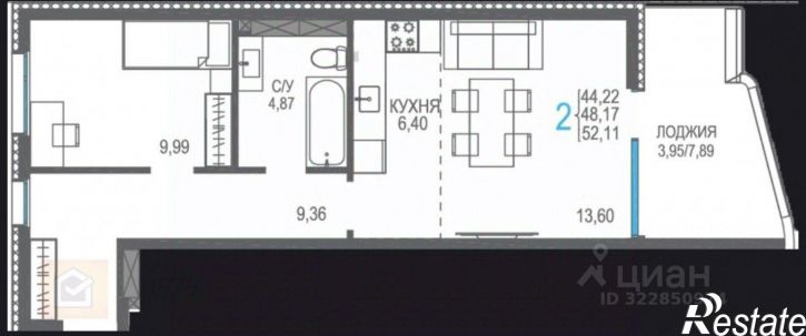 2-комн квартира Сакский район, Прибрежное с.