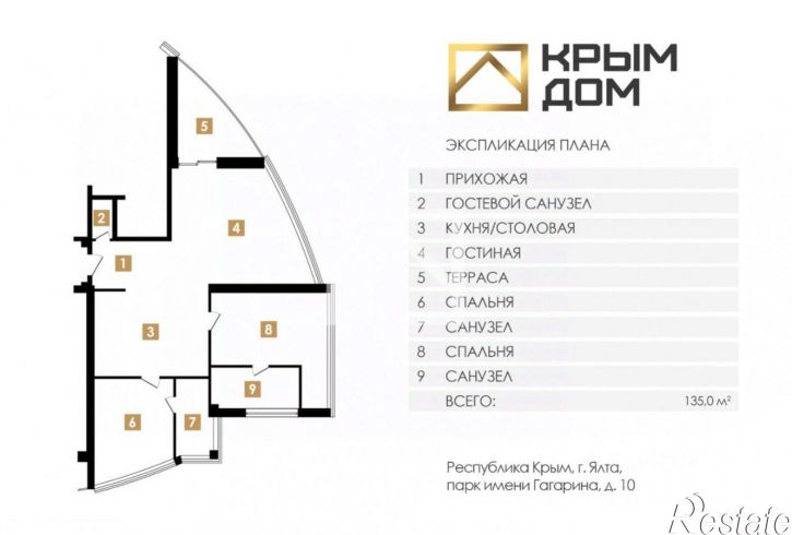 3-комн квартира Ялта г., имени Гагарина парк., д.10