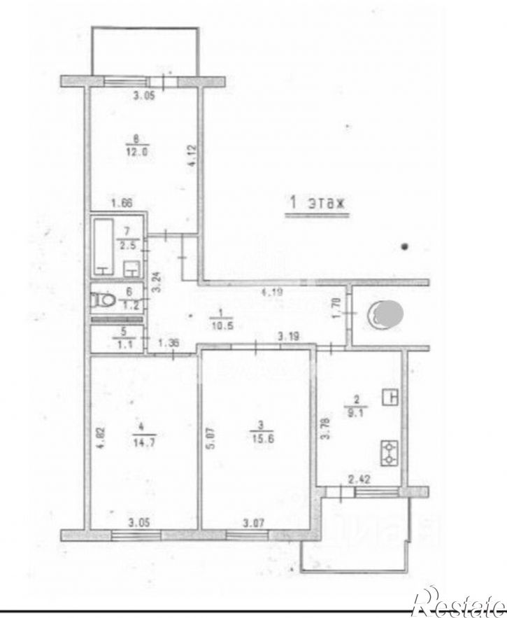 3-комн квартира Керчь