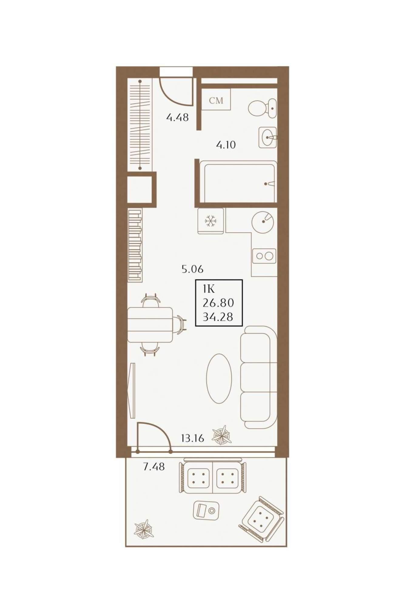 Купить студию за 14 994 100 рублей на 1 Апреля улица, д.1