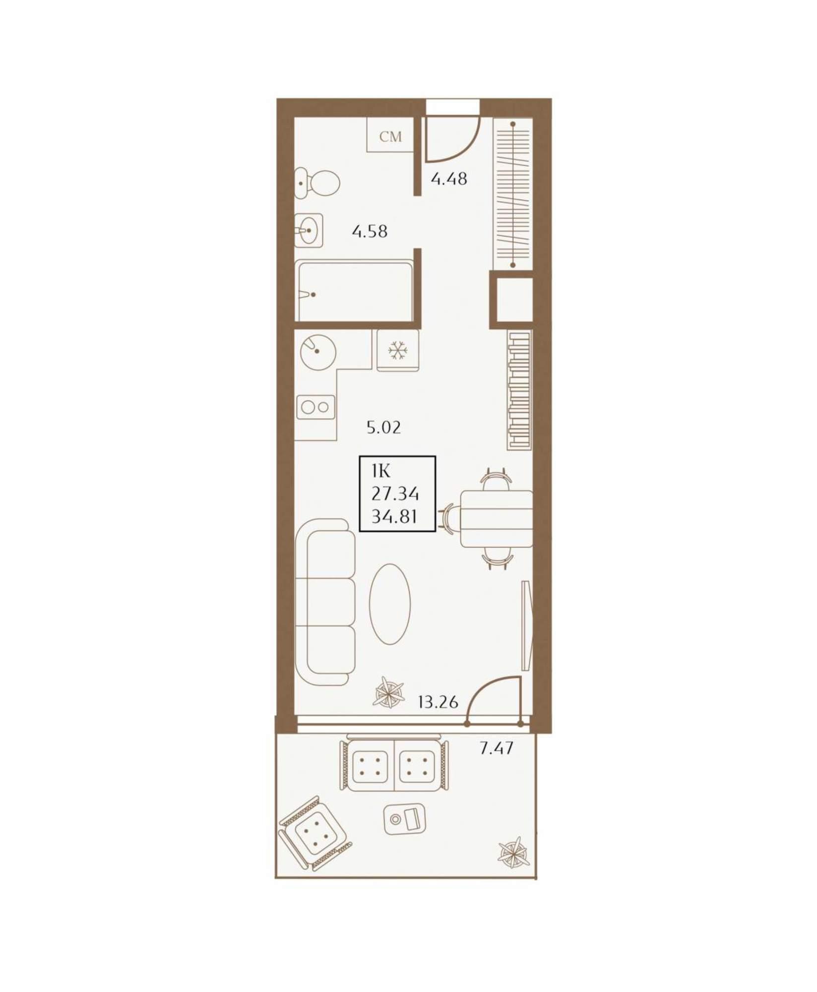 Купить студию за 15 225 900 рублей на 1 Апреля улица, д.1