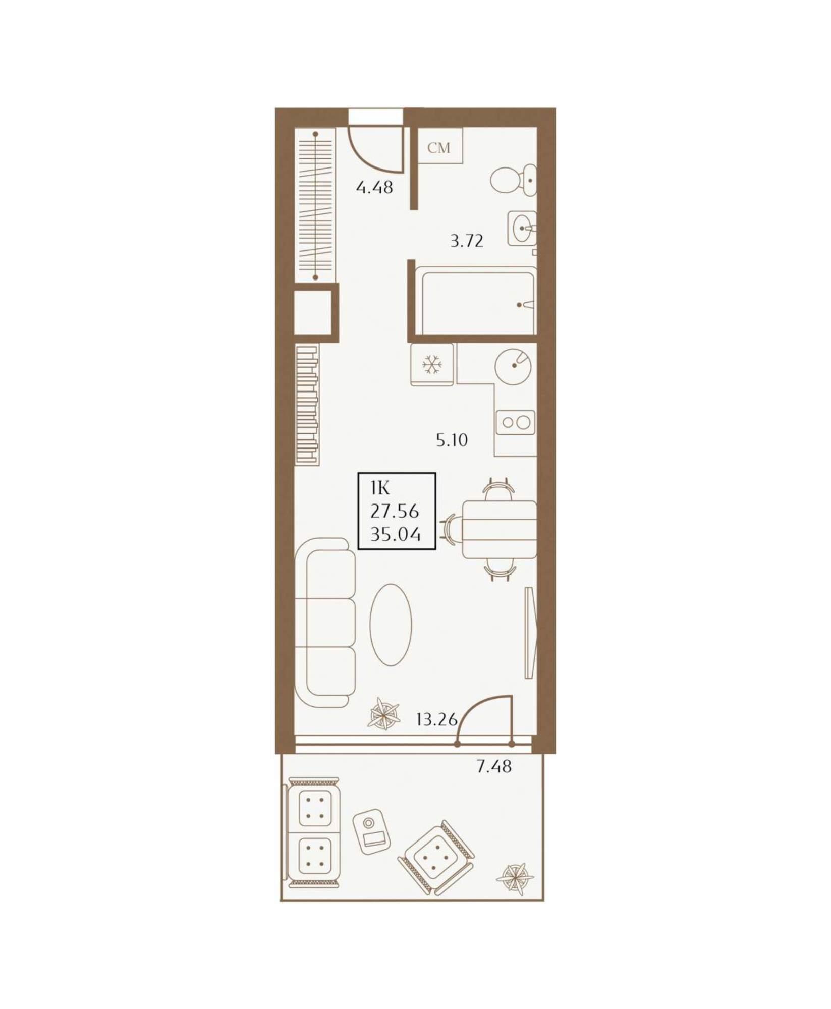 Купить студию за 17 169 600 рублей на 1 Апреля улица, д.1