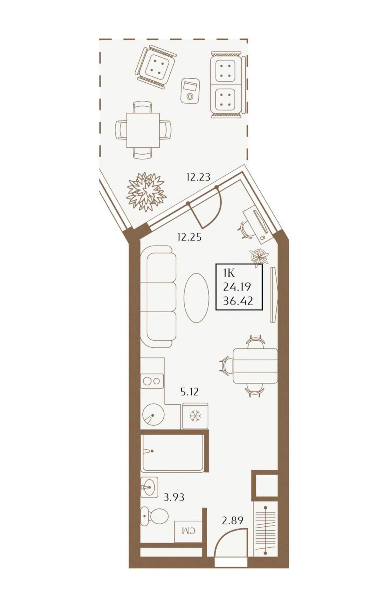 Купить студию за 12 747 000 рублей на 1 Апреля улица, д.1