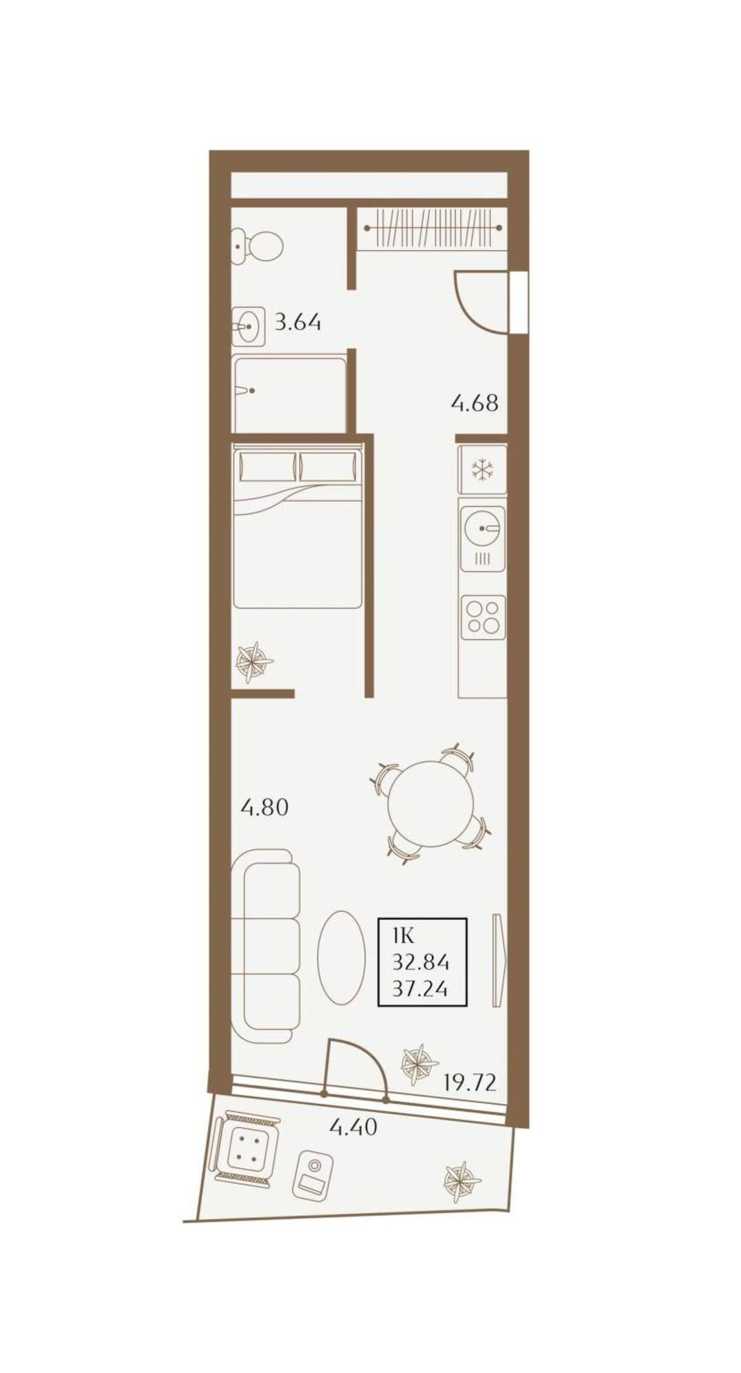 Купить студию за 15 193 900 рублей на 1 Апреля улица, д.1
