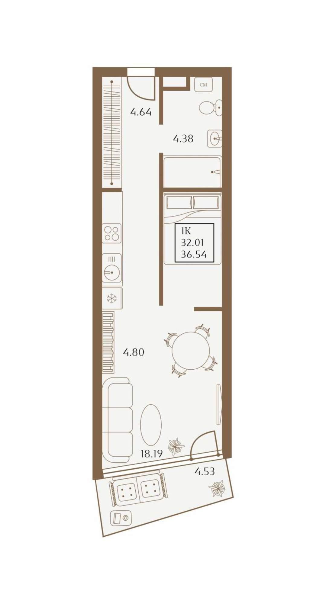 Купить студию за 16 399 200 рублей на 1 Апреля улица, д.1