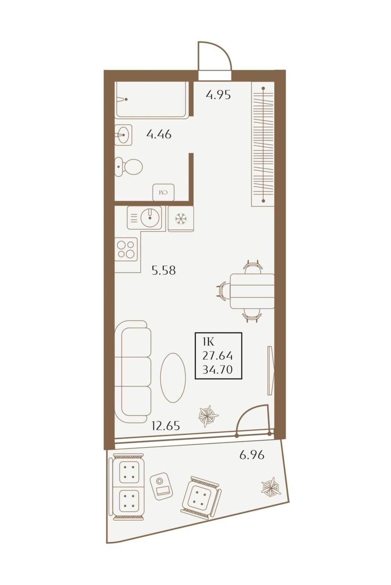 Купить студию за 14 157 600 рублей на 1 Апреля улица, д.1