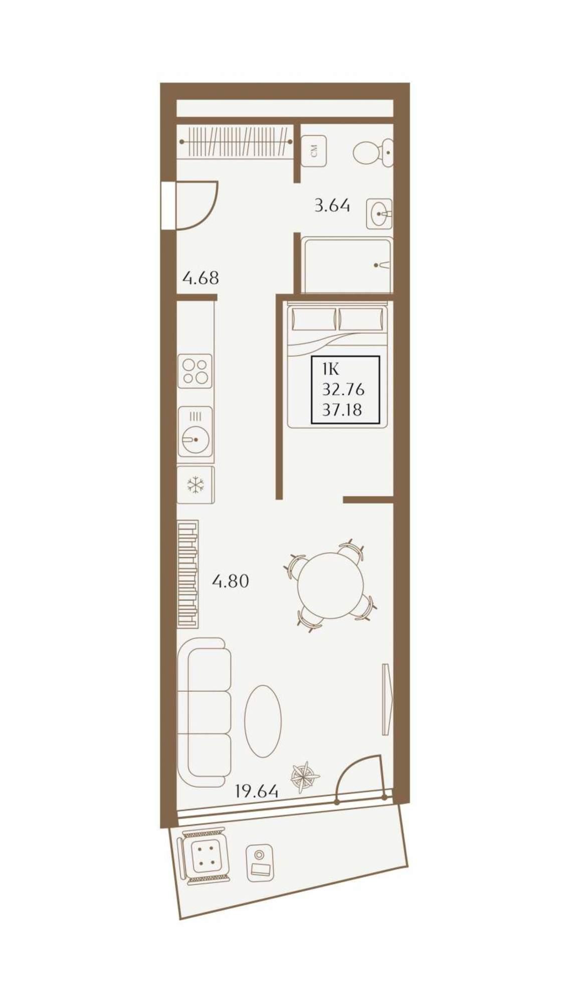 Купить студию за 15 169 400 рублей на 1 Апреля улица, д.1
