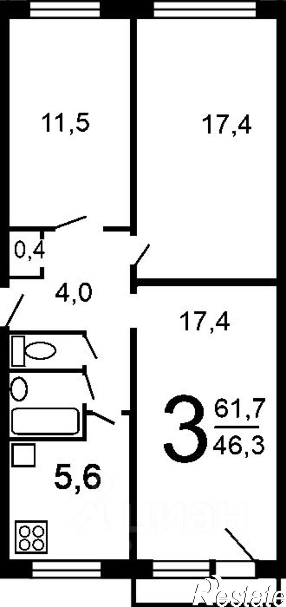 Купить квартиру за 5 050 000 рублей на улица Ленина, 50