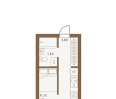 -комн, 36.72 кв м, этаж 2/19 1 Апреля улица, д.1