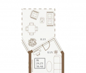 -комн, 36.46 кв м, этаж 1/1 1 Апреля улица, д.1