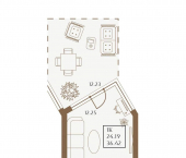 -комн, 36.42 кв м, этаж 1/1 1 Апреля улица, д.1