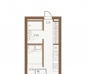 -комн, 35.97 кв м, этаж 15/15 1 Апреля улица, д.1