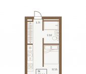 -комн, 40.23 кв м, этаж 15/15 1 Апреля улица, д.1