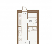 -комн, 40.53 кв м, этаж 15/15 1 Апреля улица, д.1