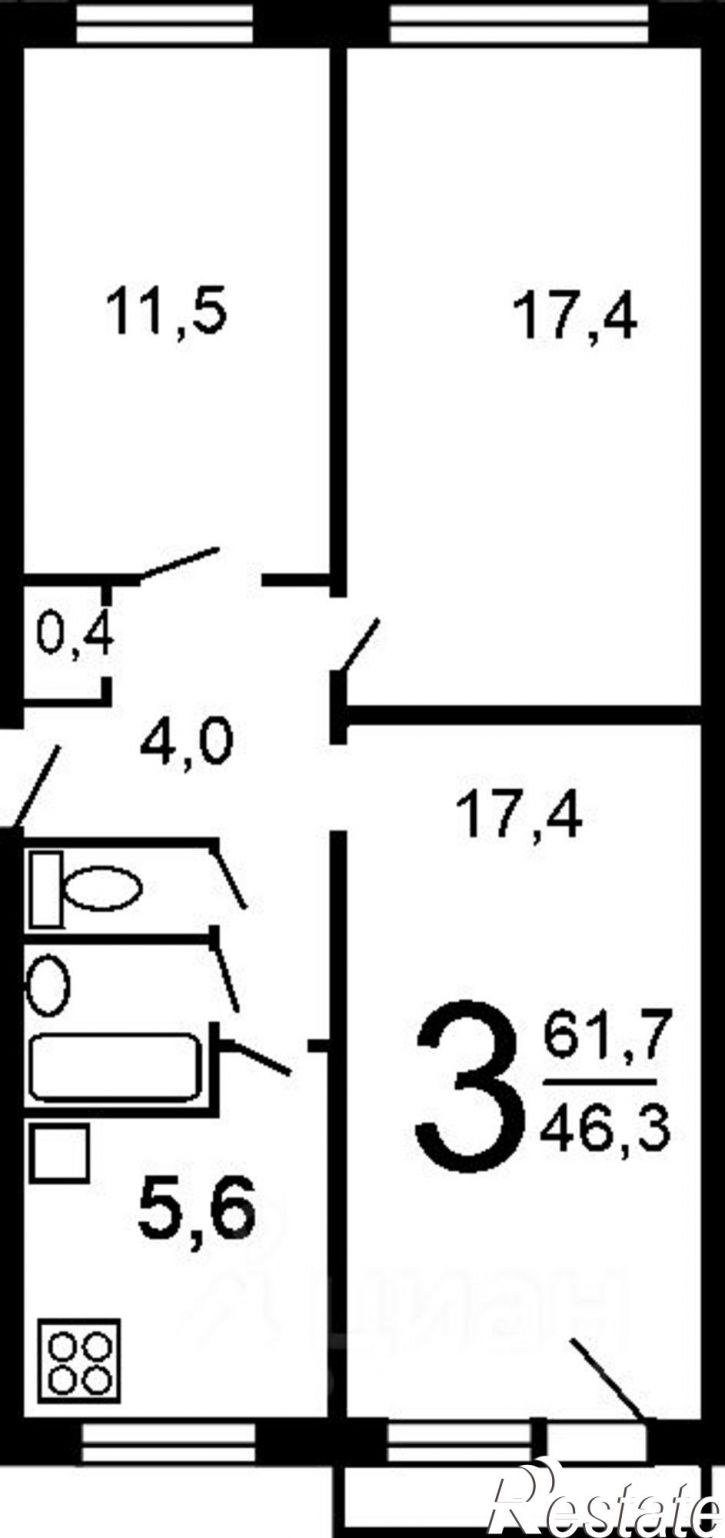 3-комн квартира улица Ленина, 50,  д. 50