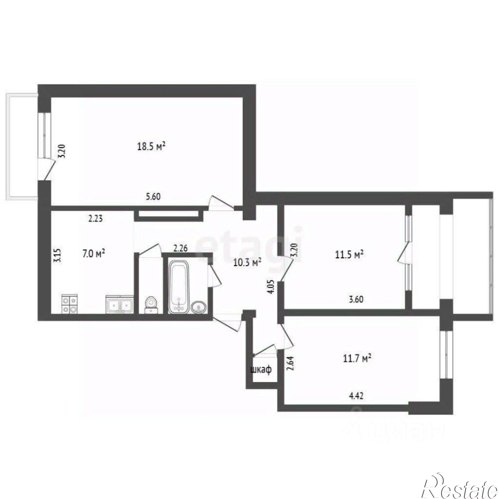 Купить квартиру за 4 500 000 рублей на улица Ленина, 2