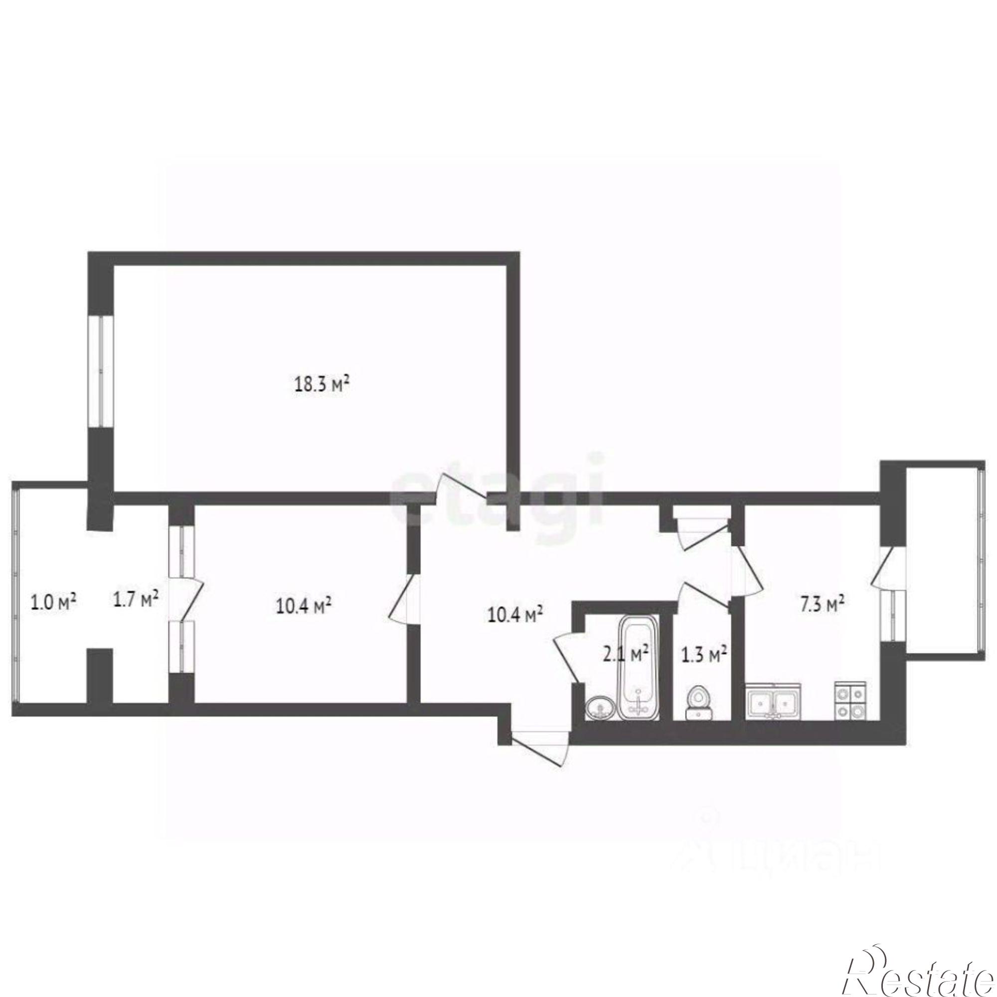 Купить квартиру за 5 700 000 рублей на Севастопольская улица, 17В