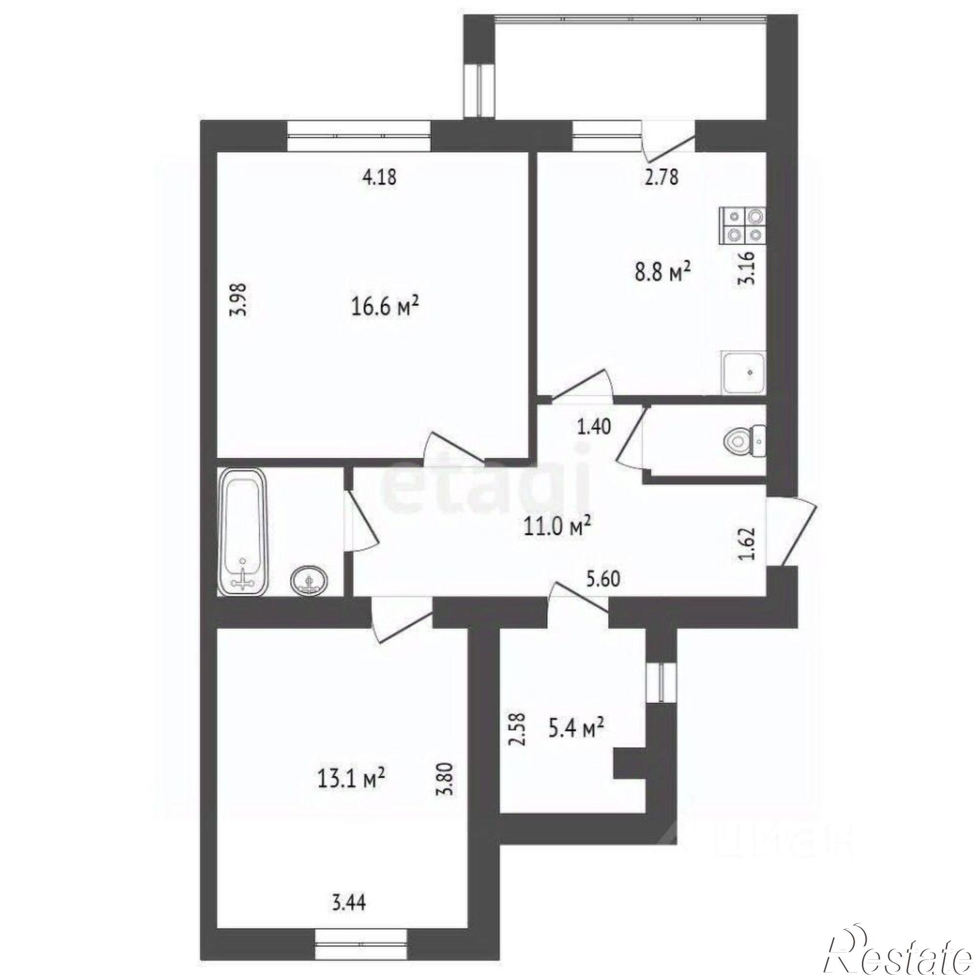 Купить квартиру за 5 100 000 рублей на Западный мкр, 2