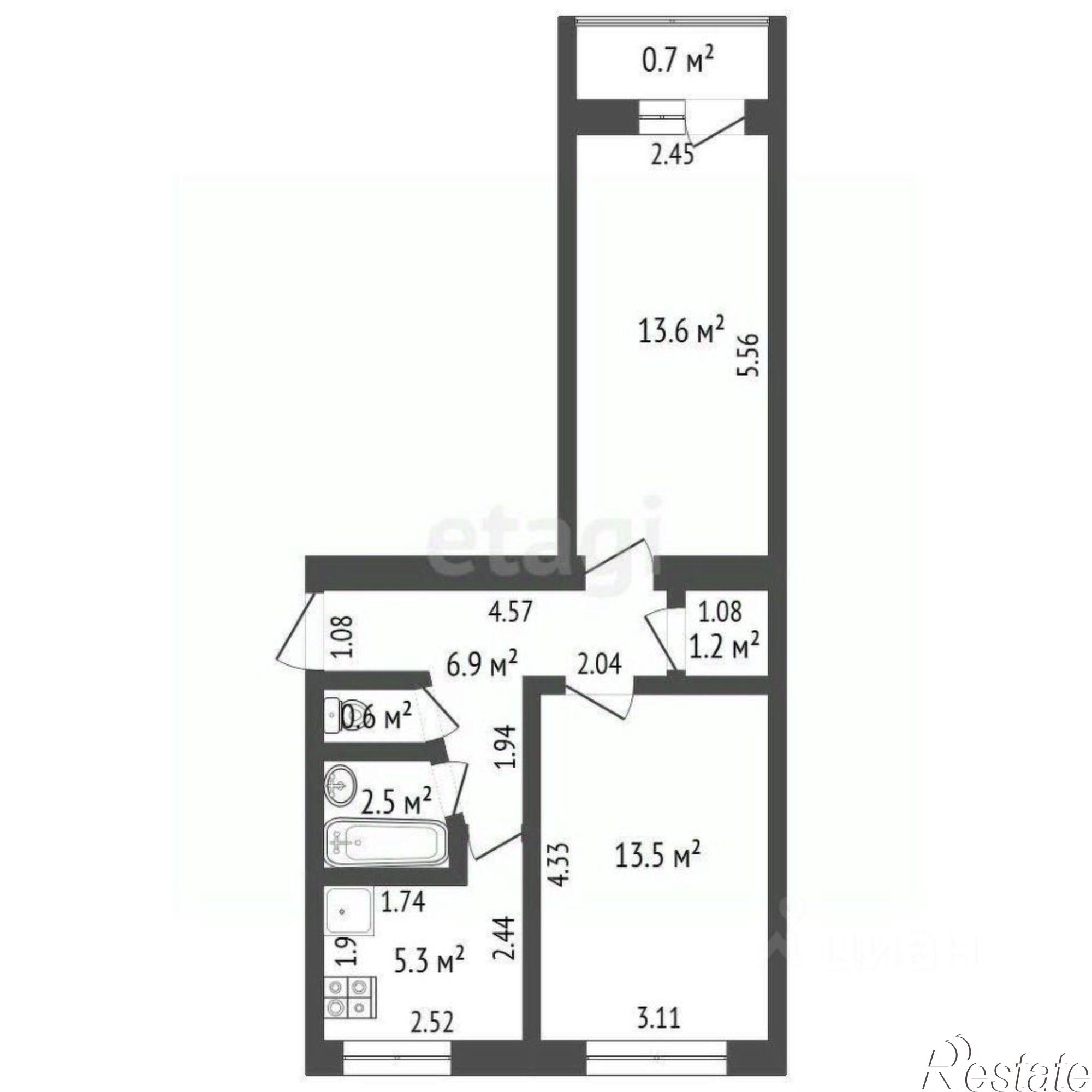 Купить квартиру за 6 000 000 рублей на улица Кузнецова, 14