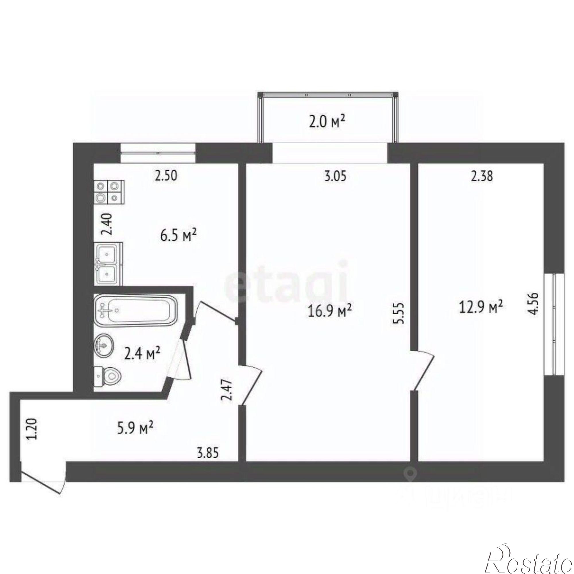 Купить квартиру за 7 400 000 рублей на Строительная улица, 19