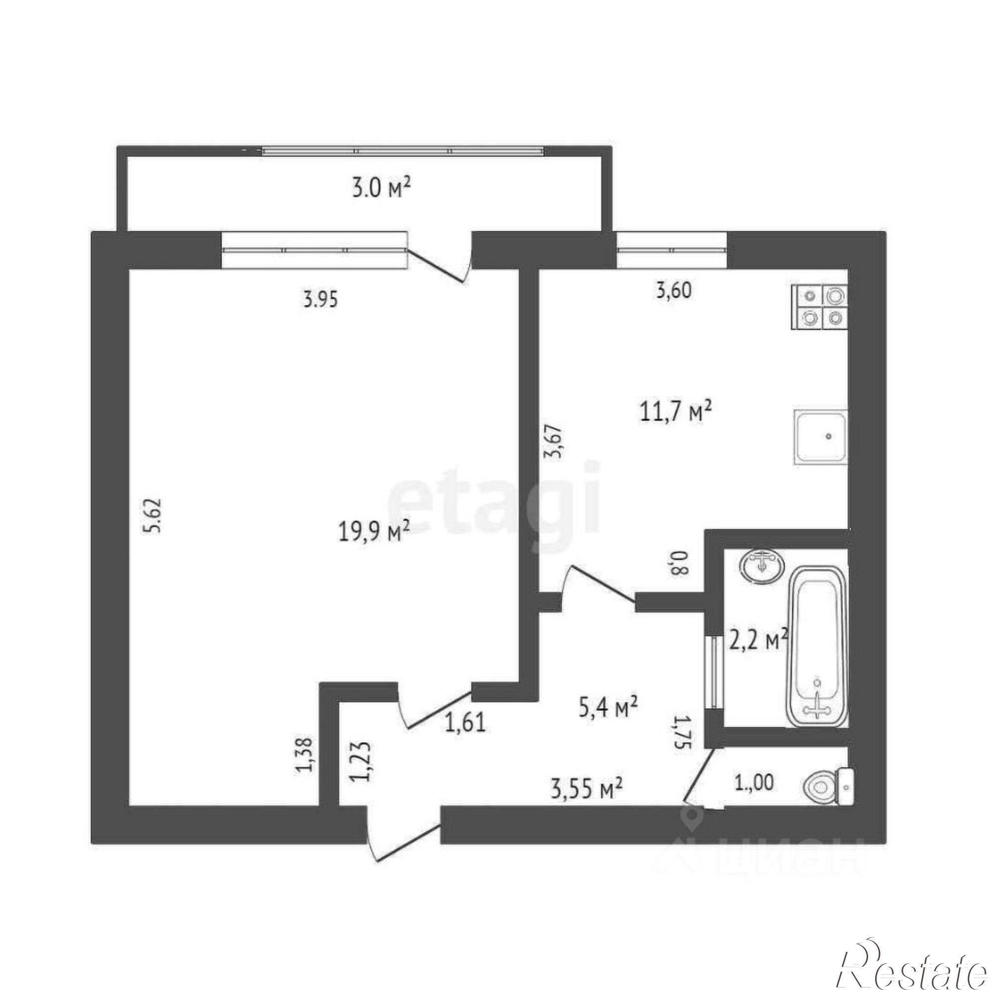 Купить квартиру за 5 900 000 рублей на ул Лобозова, 1