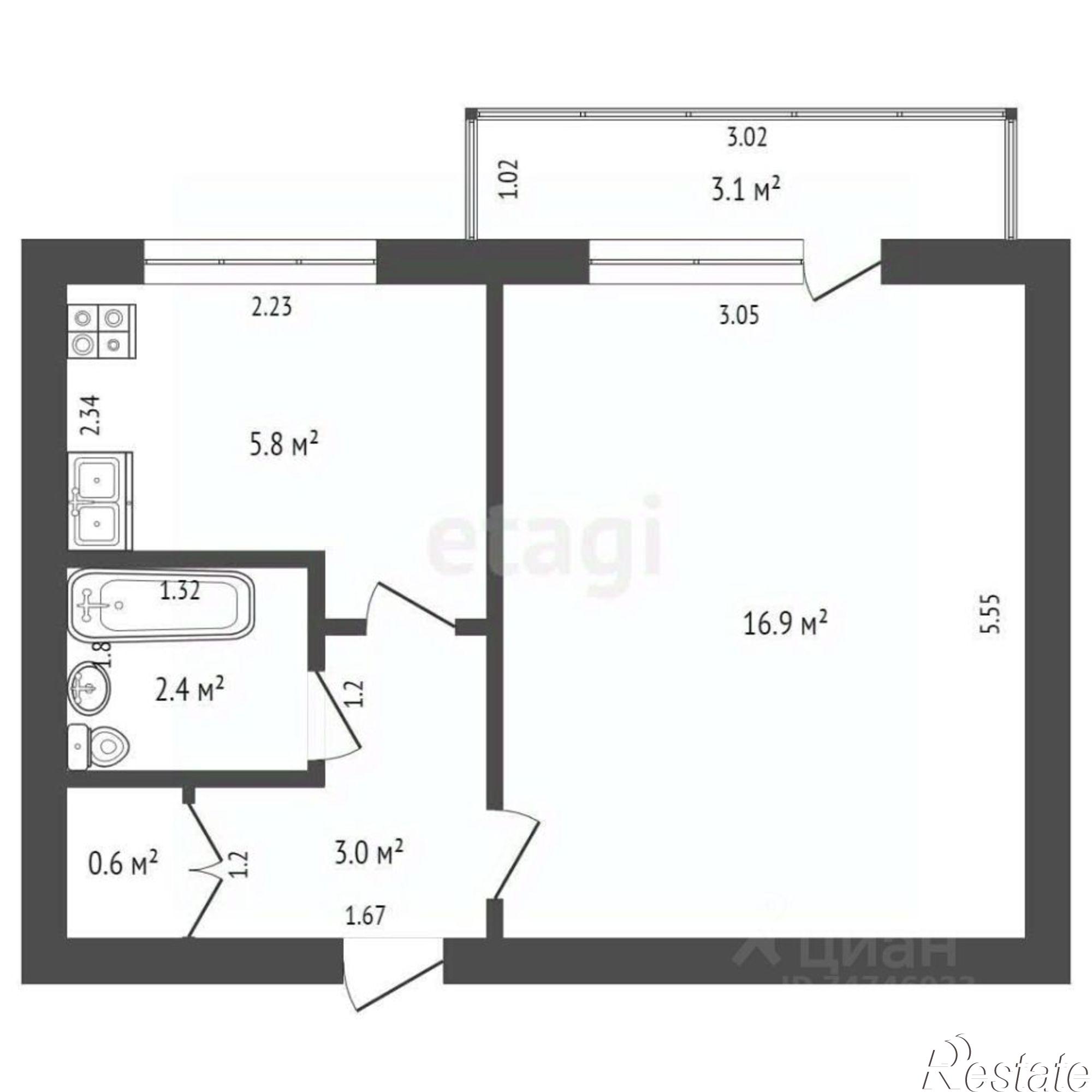 Купить квартиру за 3 100 000 рублей на Механическая улица, 2