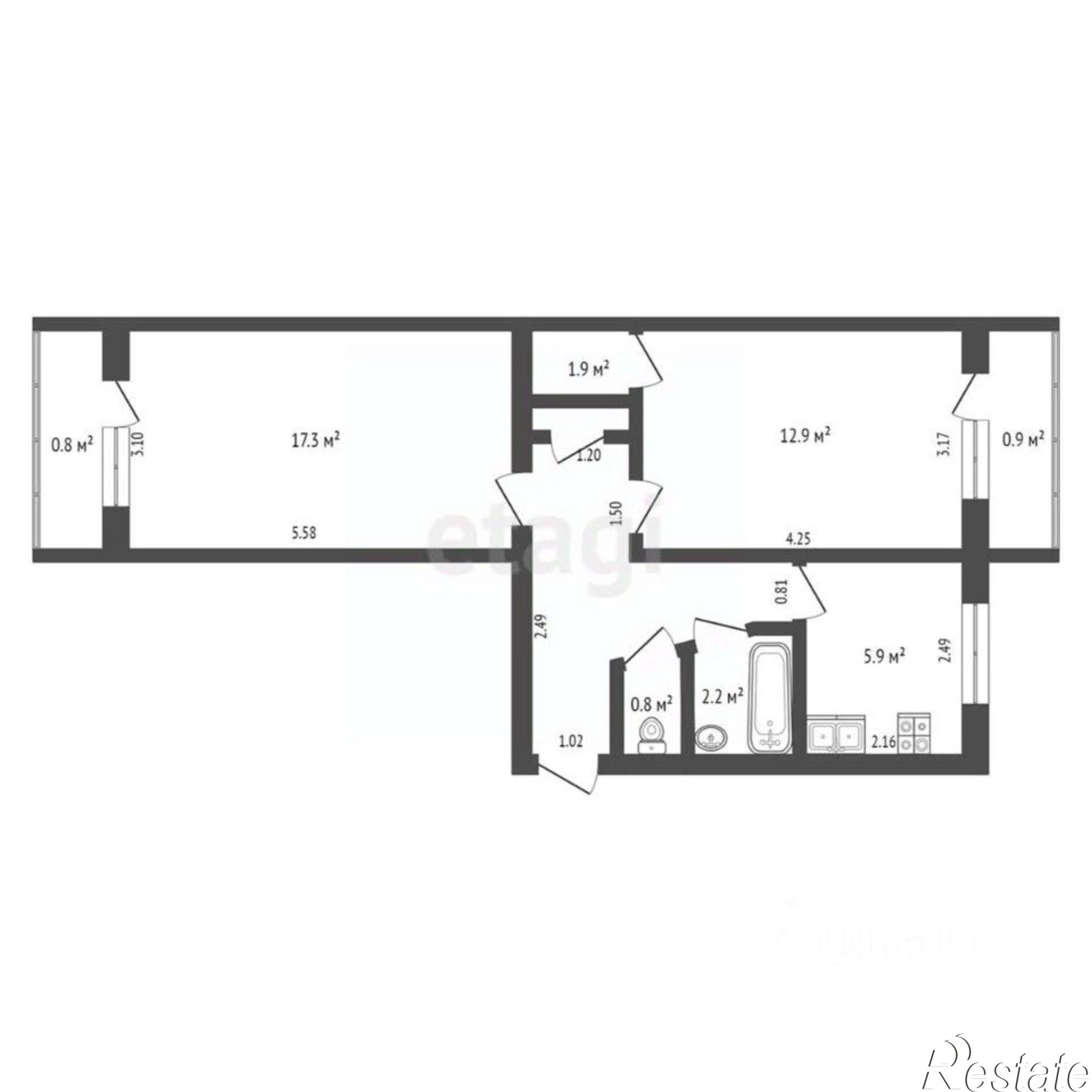 Купить квартиру за 4 800 000 рублей на улица Гайдара, 25