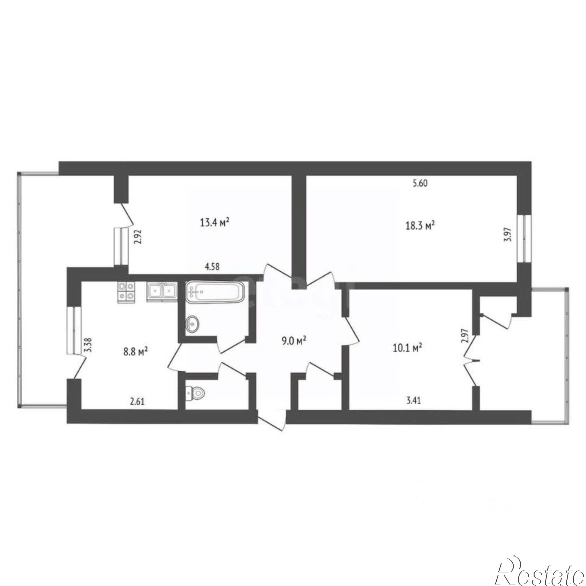 Купить квартиру за 6 800 000 рублей на Музыкальный переулок, 50