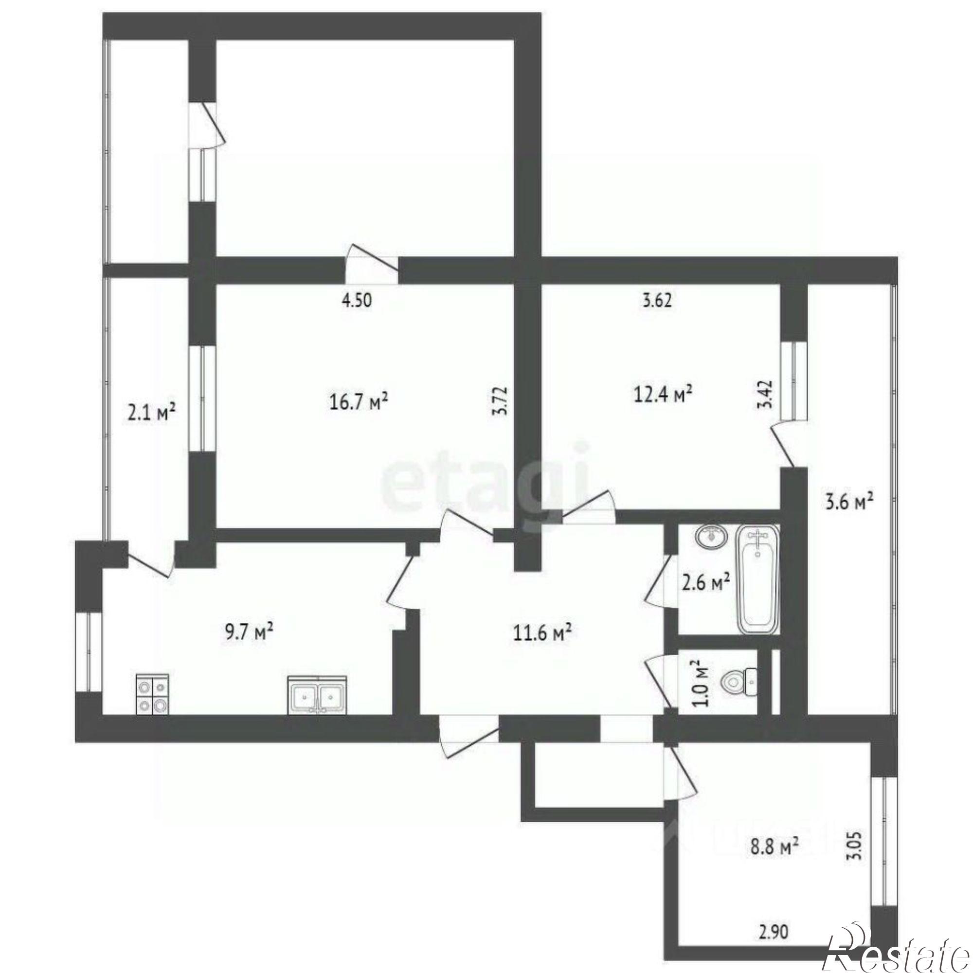 Купить квартиру за 14 600 000 рублей на улица Александра Маринеско, 4Б