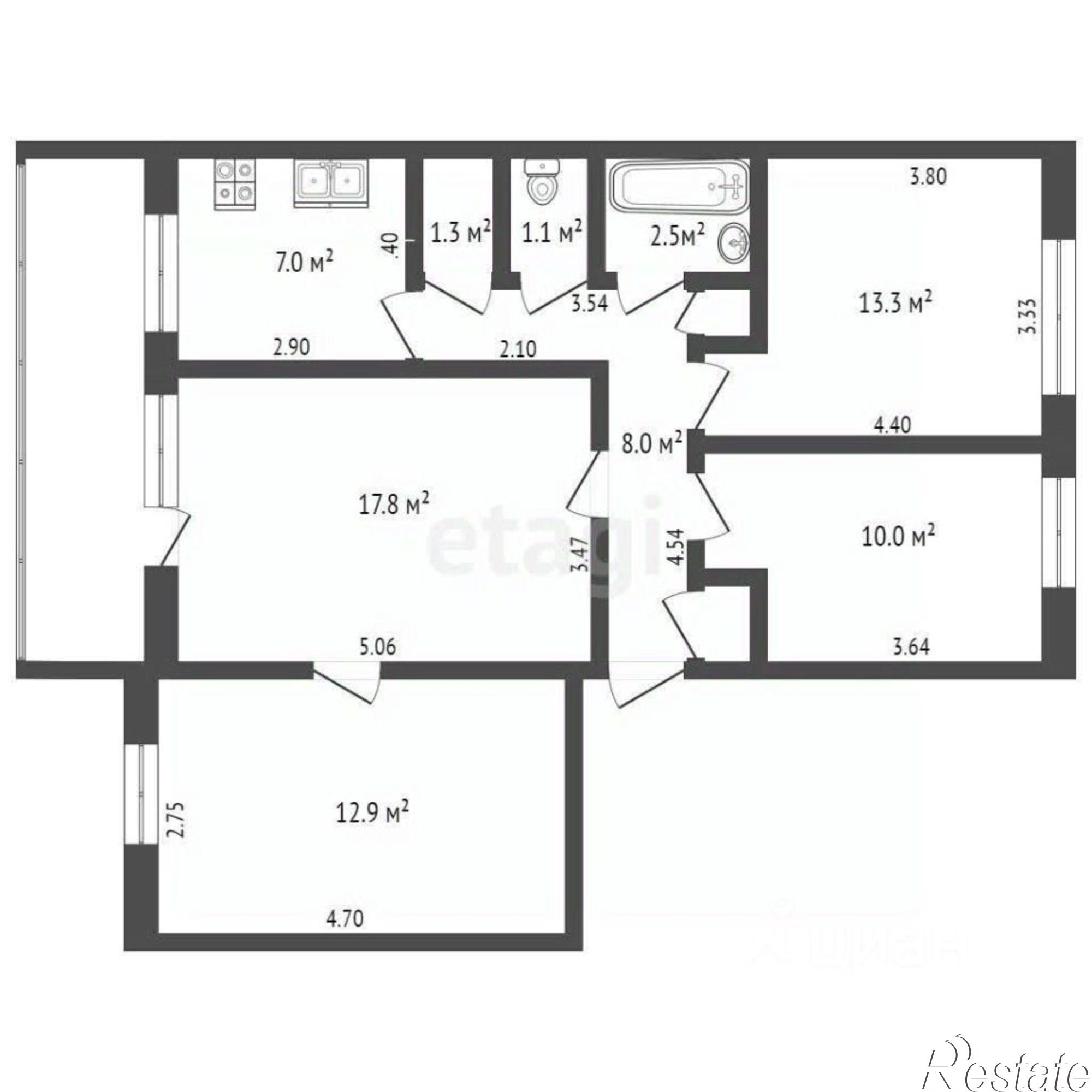 Купить квартиру за 7 150 000 рублей на ул Спортивная, 17